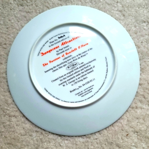 Rare W. S. George Gone With The Wind Collectable Plate 1993 Limited Edition - Picture 2 of 6